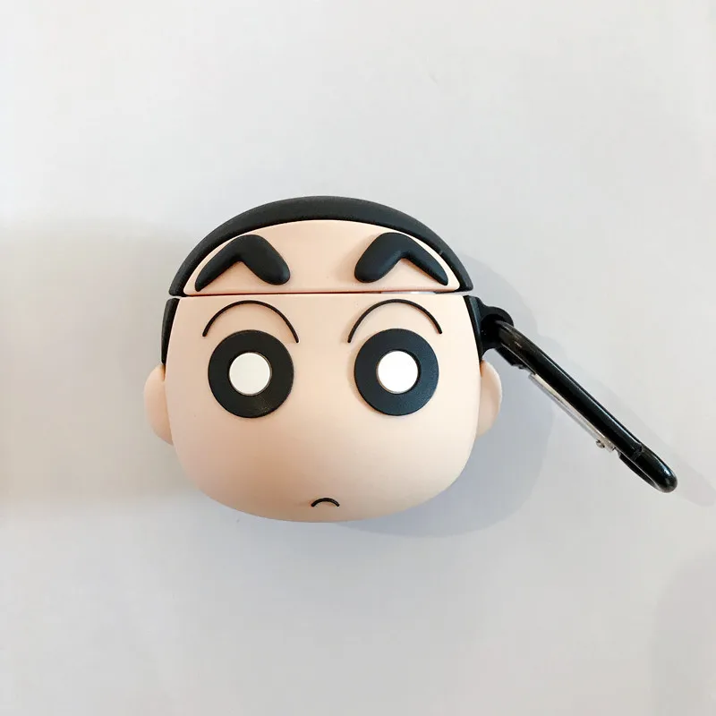 Crayon Shin-chan Чехол для наушников с 3D милым японским рисунком Crayon Shin-chan Action Kamen для Apple Airpods 1/2, силиконовый защитный чехол для наушников - Цвет: Crayon Shin-chan