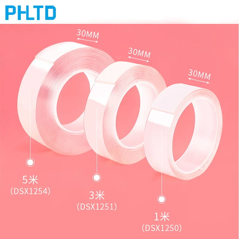 1/3 / 5m Nano Tapes Reusable Reversible Double Sided Removable Label Washable Adhesive Ring Tray Widget