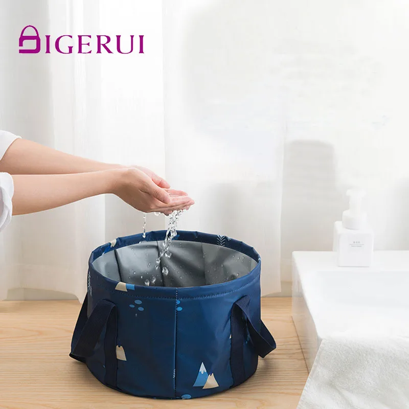 

DIGERUI Travel Portable Collapsible Basin Outdoor Water Pouch Nylon Travel Storage Bag Laundry Washbasin