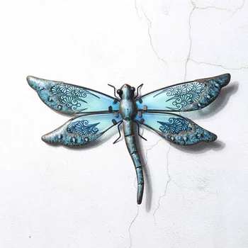 

Metal Dragonfly Wall Artwork for Garden Decoration Miniaturas Animal Outdoor Statues and Sculptures for Yard Decoration