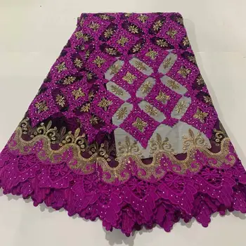 

Luxury wedding/party flower embroidery African tulle material with rhinestones French net lace fabric ZQN299(5yards/lot)