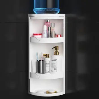 

Toilet Revolving Shelf, Bathroom Corner, Wall Hanging, Wall Suction Type, Toilet, Washstand, Storage Triangle Cabinet