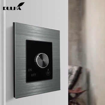 

AC220V 10A LED Wall Light Dimmer Switch, Adjustable Brightness Controller Dimming Switches, Luxury Brushed Satin Aluminum Panel