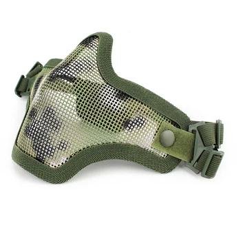 

Outdoor Tactical Mask Airsoft Mask Half Lower Face Metal Steel Net Mesh Mask Hunting Cycling Tactical Protective Riding Mask