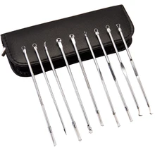 9 шт. практичный инструмент из нержавеющей стали для удаления черных точек, набор игл для чистки акне, Портативный уход за кожей лица, прыщи