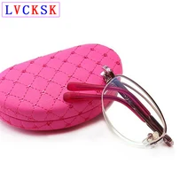 Синий светильник, блокирующие складные очки для чтения, лупа, женские полуоправы, портативные складные очки для дальнозоркости+ 1,0~+ 4, отправка коробки N5