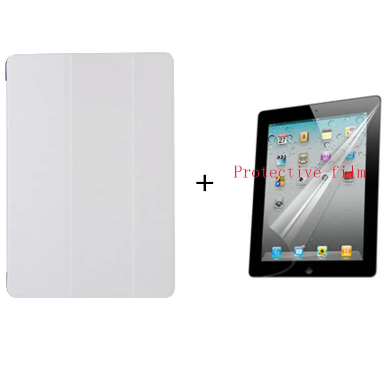 white and film 3 сложения легкий жесткий чехол для планшета для Apple ipad 7 7 10," A2200 A2198 A2232 чехол прозрачный+ pu защитный чехол - Цвет: white and film