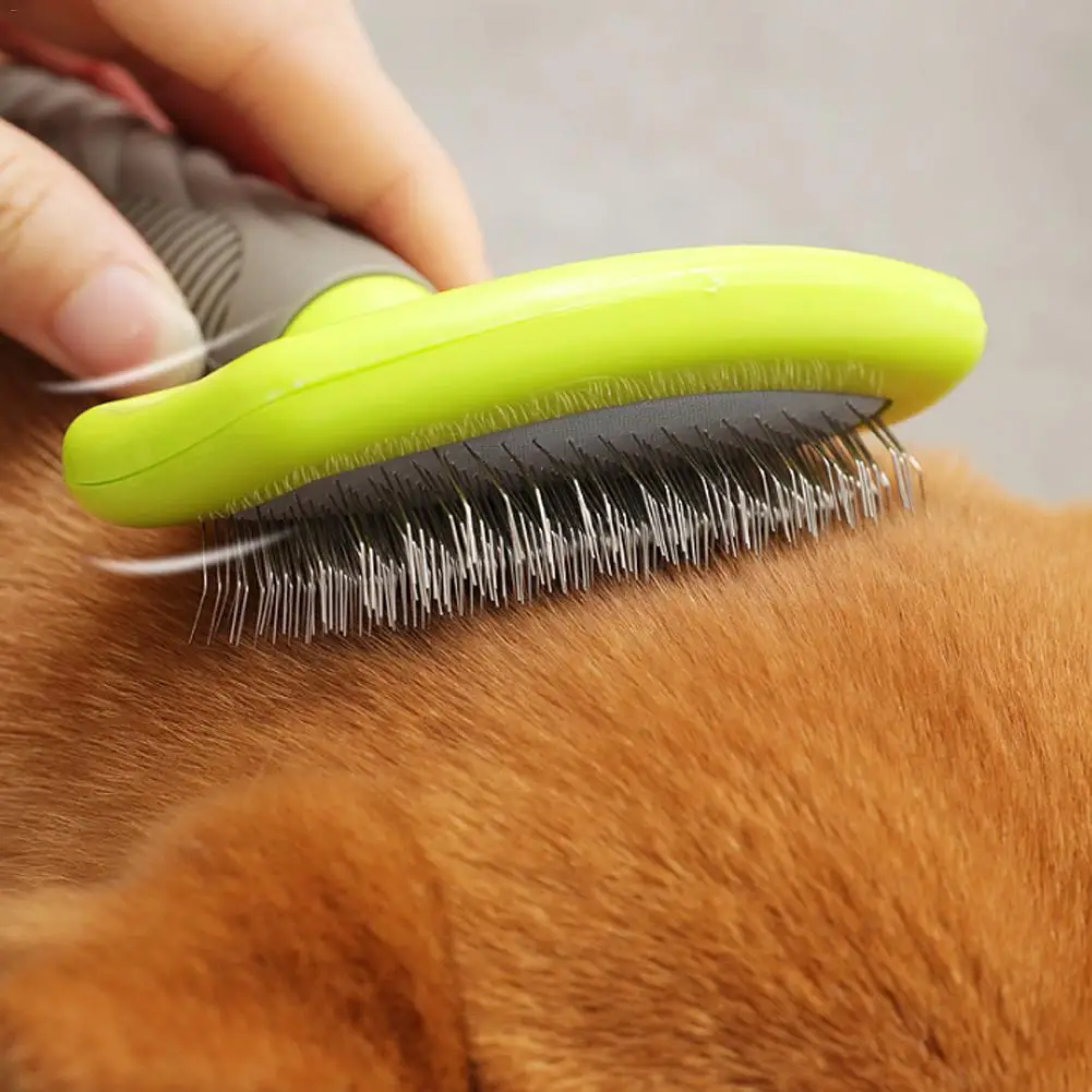 Pet собачья кошачья шерсть расческа силиконовая ручка Защитная головка подушка безопасности игла расчески для собак красота Чистка товары для ухода новое поступление