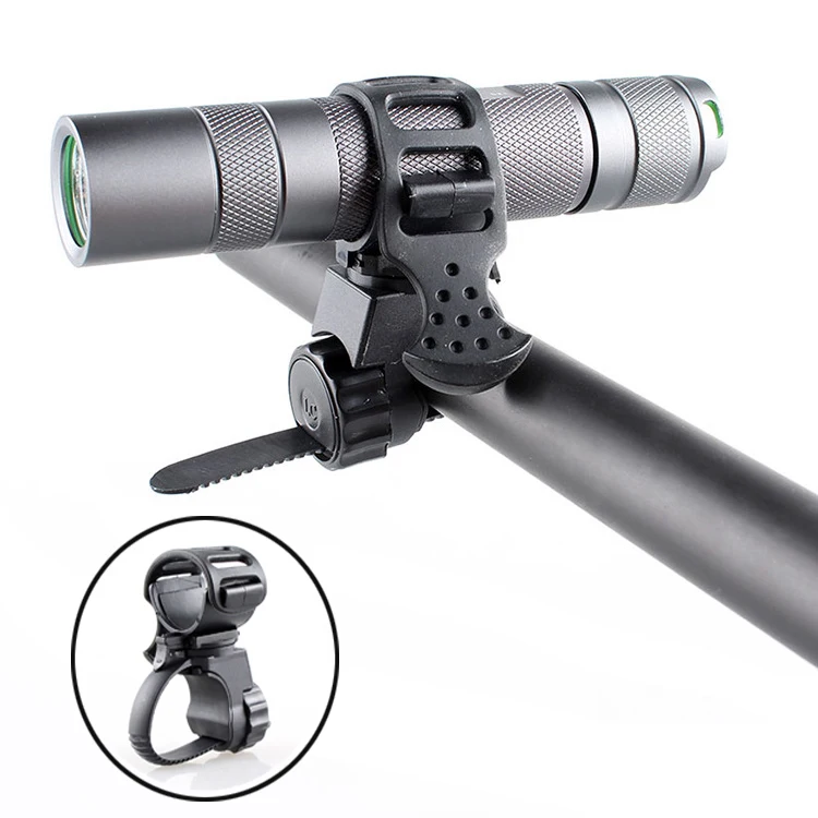 Bike Flashlight Clip Bicycle Front Light Mount Holder Rotatable Bracket Adjustable Cycling Lamp Stand Accessories | Спорт и