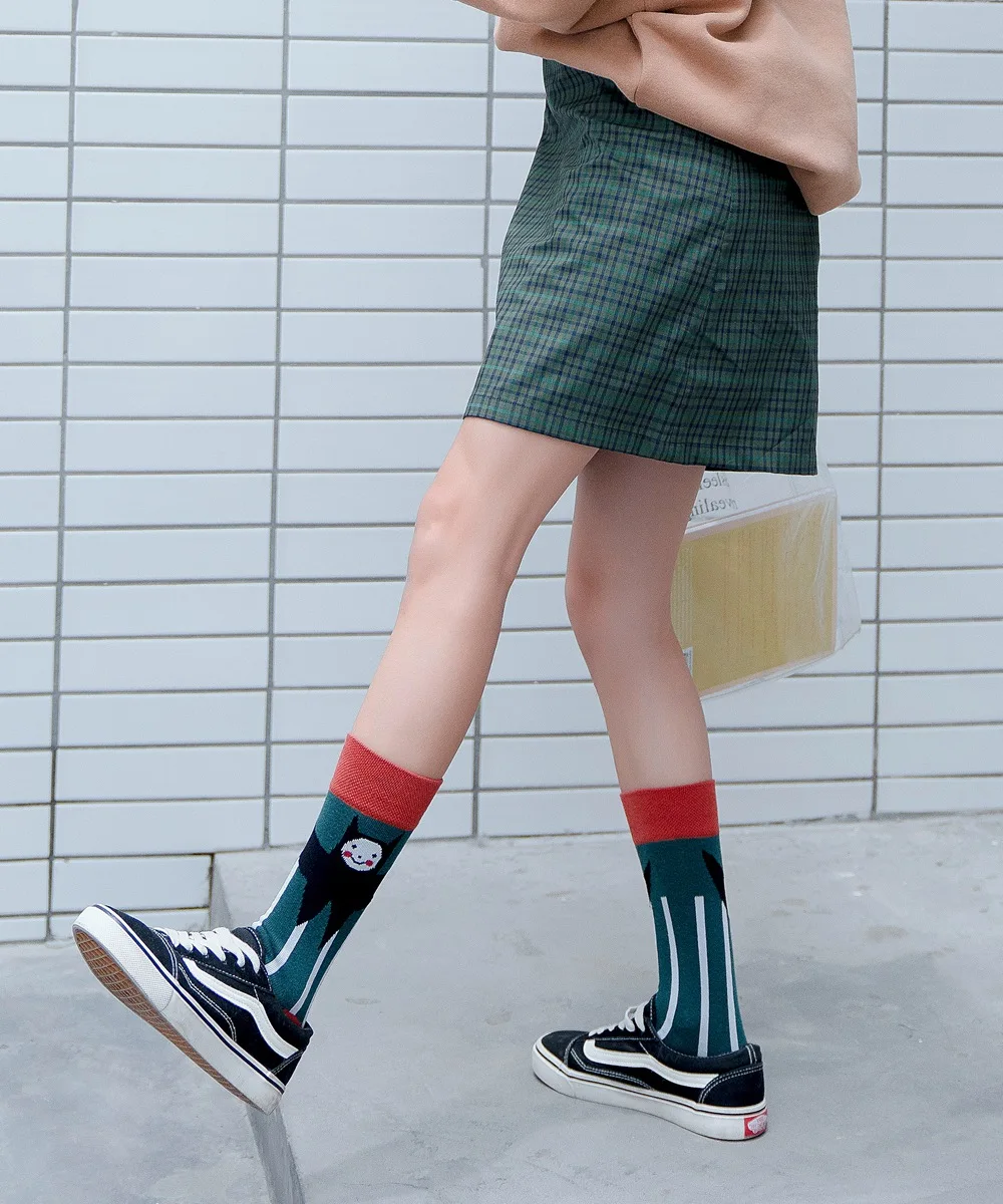 Модные уличные женские забавные зимние осенние носки милые носки с героями мультфильмов хлопок корейский японский стиль с животными 218