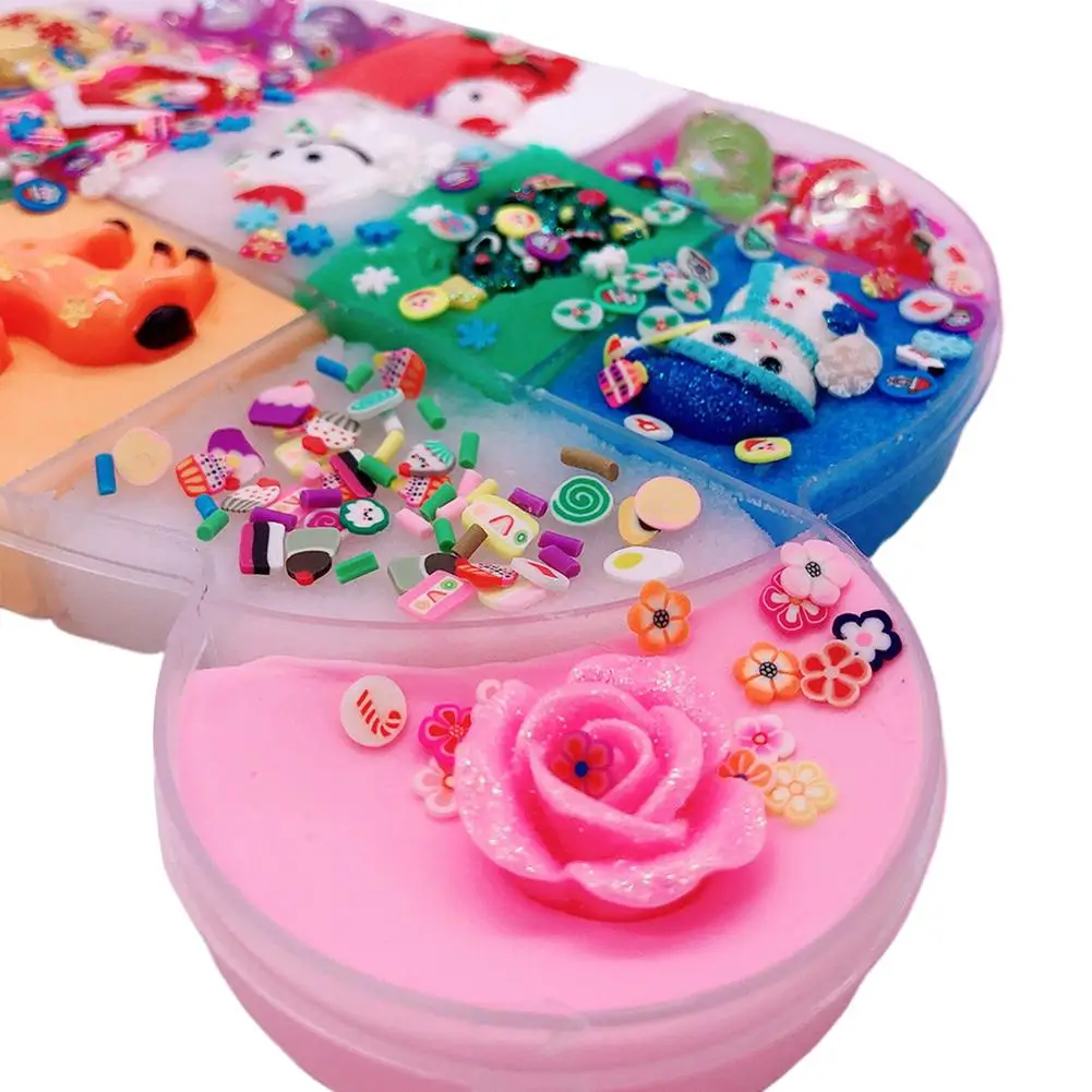 Fluffy Foam Slime Non-toxic Modeling Clay Coloful DIY Slime Making Kit Supplies With Bear Box Polymer Plasticine Antistress Toys