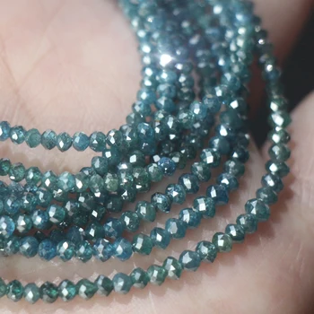 

10 pcs Natural Rare,Bule Diamond Faceted Rondelles Size 2-3MM