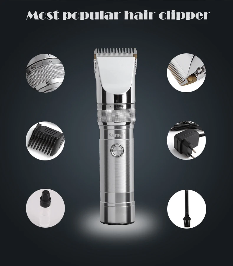 

Kemei Professional Hair Clipper Trimmer Multi Function Electric Razor Rechargeable Beard Shaving Machine Barber Salon Tools