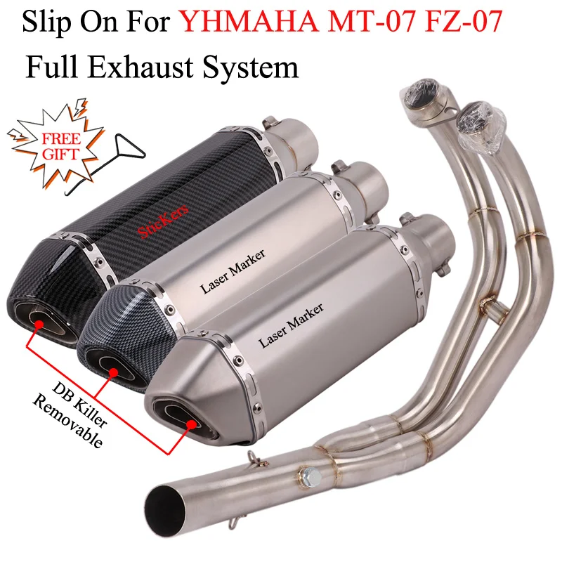 

Slip On For YAMAHA MT-07 FZ-07 MT07 FZ07 Full System Motorcycle Exhaust Modified Escape Muffler DB Killer Front Middle Link Pipe