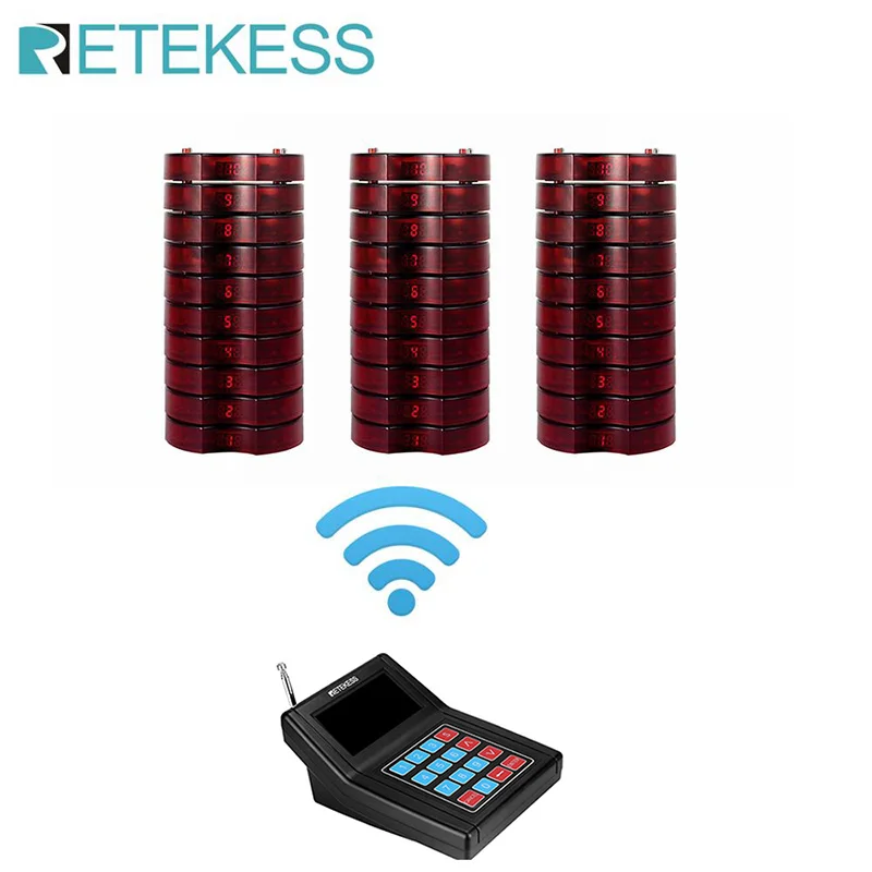 Retekess TD165 ресторанная Беспроводная система подкачки с 30 пейджерскими приемниками