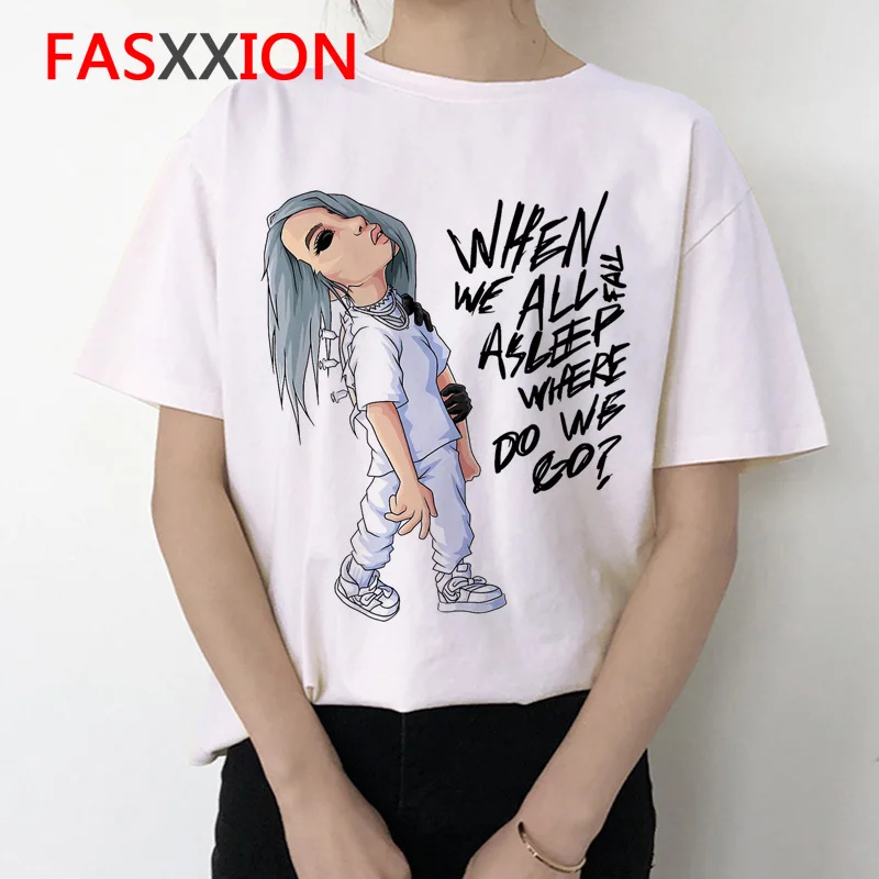 Billie Eilish Футболка женская хип-хоп ulzzang корейский стиль harajuku футболка новая одежда модная футболка 90s летний графический - Цвет: 4600