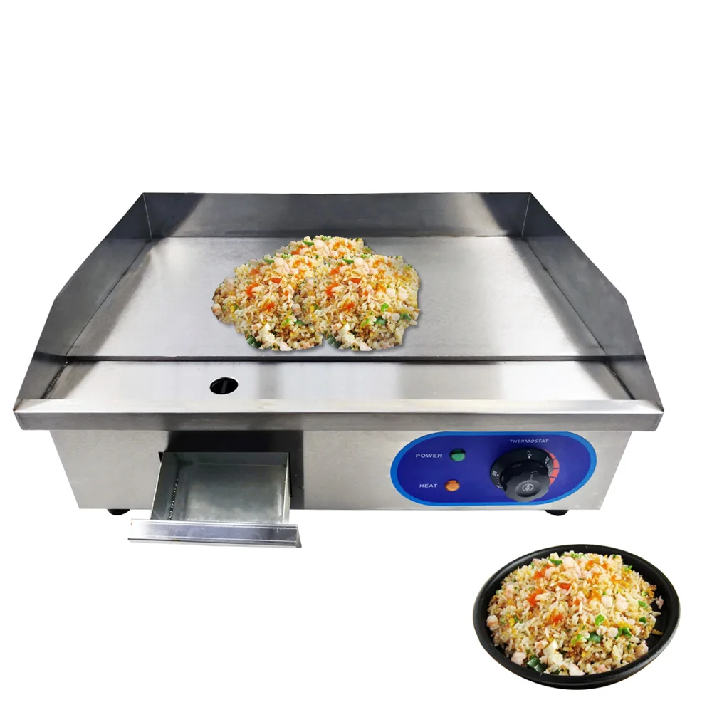 

Electric Griddles Grill Stainless Steel BBQ Household Frying Pans Fryer Commercial All Flat Pan For Home Kitchen