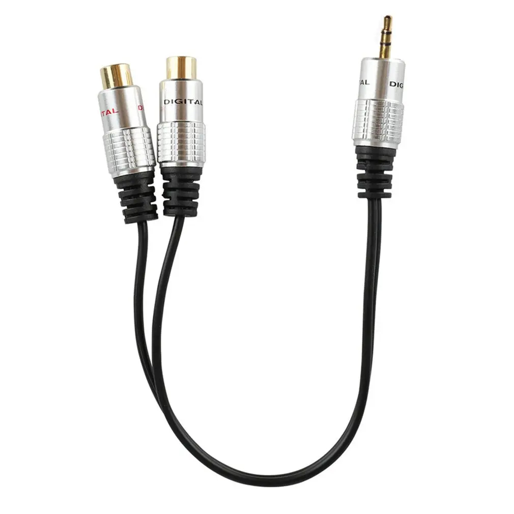 2RCA Женский до 3 5 мм Мужской y разветвитель адаптер кабель 0 25 м стерео штекер