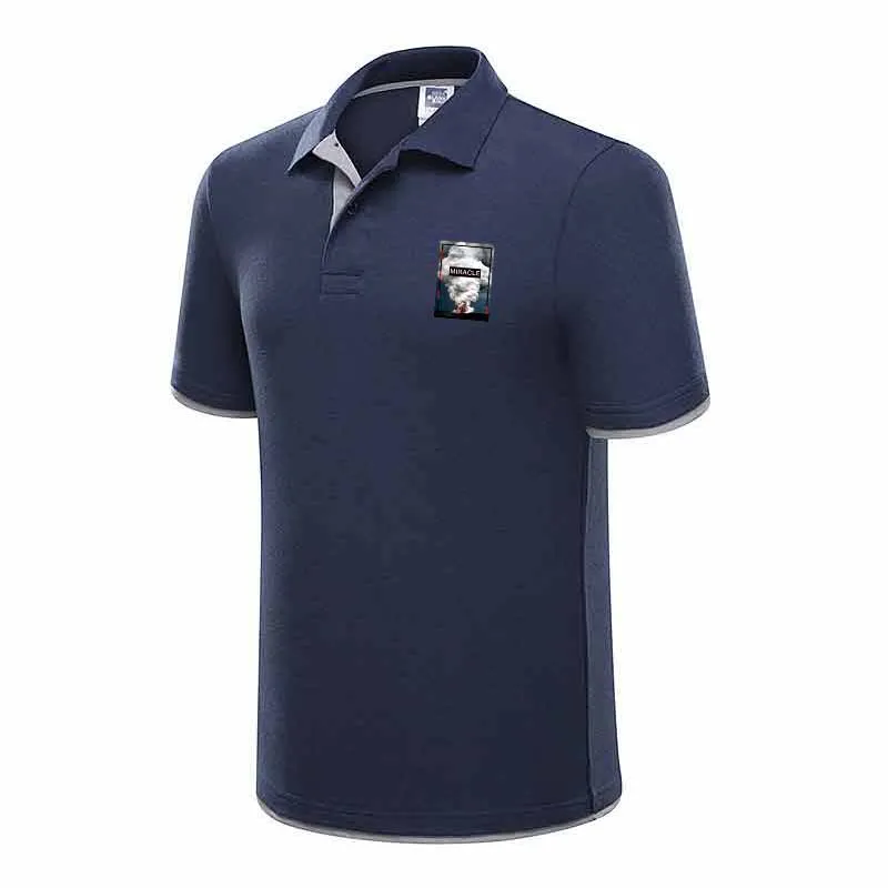 Men's Polo Shirt For MenSmall map of volcanic eruption Polos Men Cotton Short Sleeve shirt Clothes jerseys golftennis Plus Size