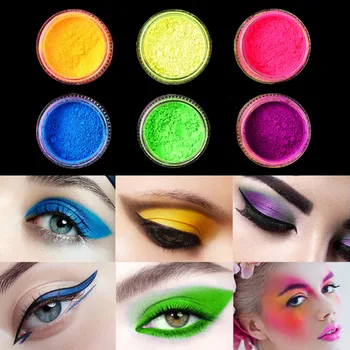 

Holographic Eyeshadow Pallete 6 Colors Neon Matte Eye Shadow Powder Phosphor Nail Dye Pigmented Eye Nude Makeup Cosmetic TSLM1