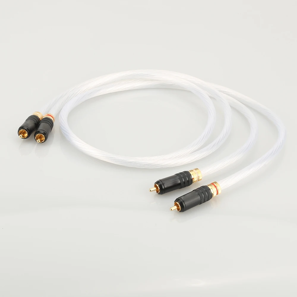 5N OCC Single Silver + WBT gold Rca plug 2RCA to Audiophiles Audio Cable for Home Theater DVD TV Amplifier CD | Электроника
