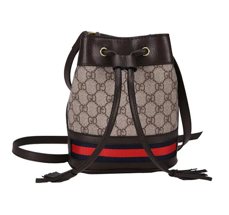 

2019 new fashion single-shoulder cross-body bag for women versatile large-capacity bag drawstring bucket bag