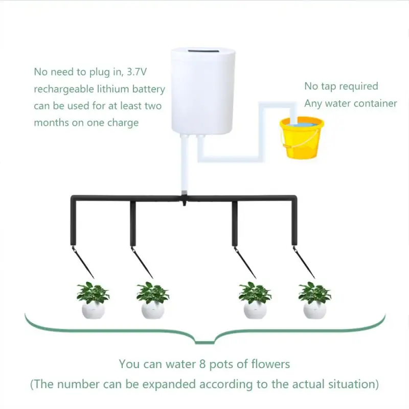 Mejores Ofertas Sistema de riego automático con temporizador para el hogar, dispositivo de irrigación por goteo para plantas y flores, 8/4/2 cabezales 8bWZwXgEL56