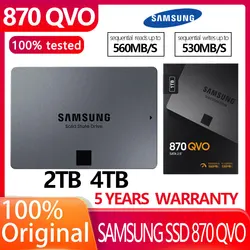 SAMSUNG disco duro interno de estado sólido SSD 870 QVO, 1TB, 2TB, 4TB, 8T, SATA 3, portátil, PC de escritorio, TLC, original, 2,5