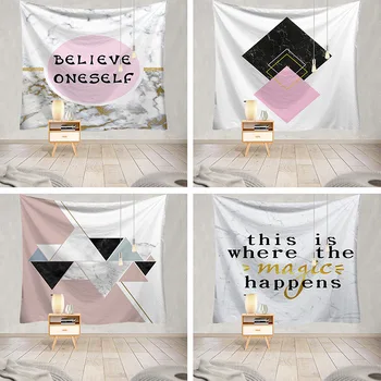

Marble Wall Hanging Large Geometry Pink Tapestry Home Throw Rug Blanket Yoga Carpet Sleeping Mat Mural Beach Tapestry