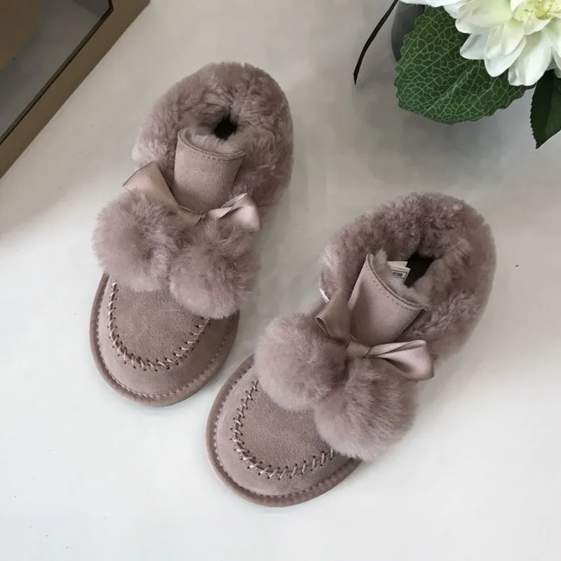

Winter boots women High-end Shearling Snow Boots 2019 New Genuine Leather Women shoes Thickening Keep warm Cotton shoes boots