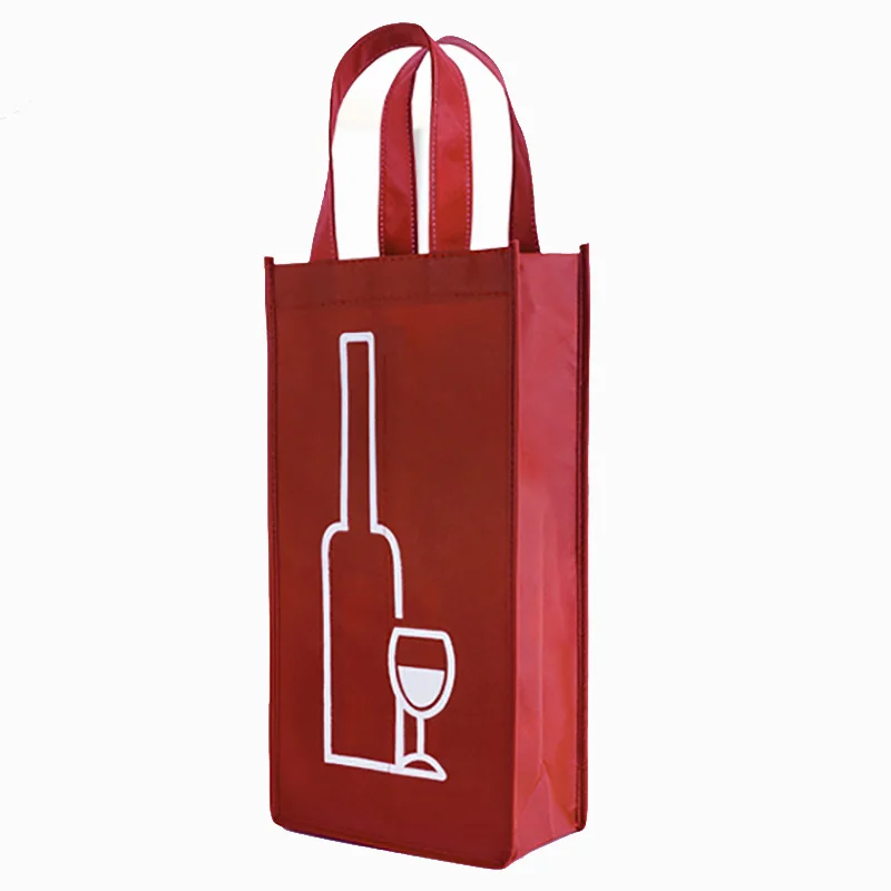 2 sacchetti bottiglie vino, buste per bottiglie vino di feltro, buste regalo con manico, per regalo, matrimonio, compleanno (nero, bordeaux