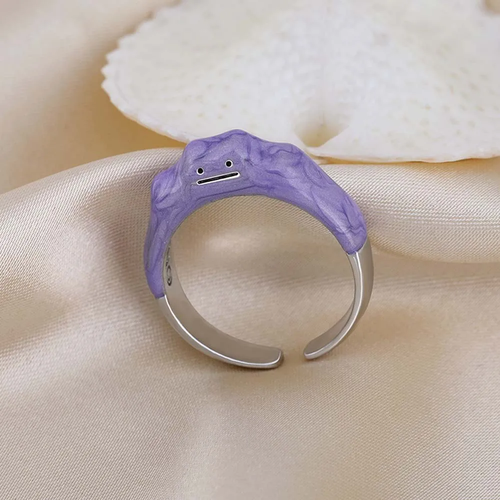 Korean Open Rings Dreamy Purple Cute Smiley Monster Ring Women Girls Fashion Jewelry - Image 4