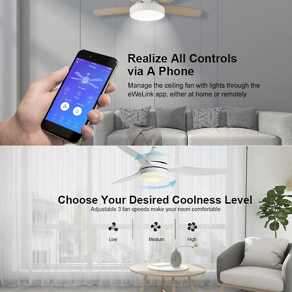 SONOFF iFan03 Wifi умный вентилятор переключатель потолочный вентилятор световое управление Лер 433 RF приложение голосовое дистанционное управление для Alexa Google Home Nest