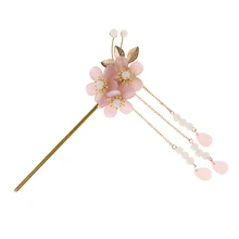 Китайский Стиль с металлическим цветком волос палочки дозирующая детская ложка для волос палочка, Шпилька для волос шиньон Pin-код