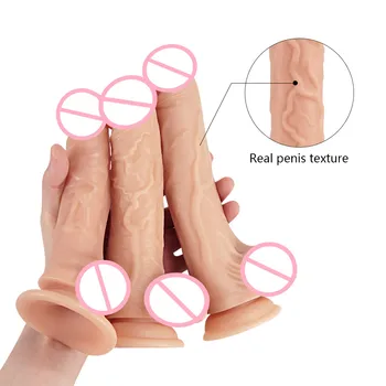 Realistic Dildo With Ball Sex Toy for Women Penis with Strong Suction Cup  Vagina G-spot Anal Plug Massager Clitoris Stimulator 3