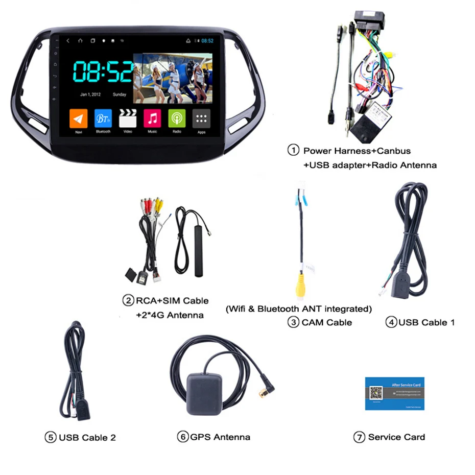 Android 8,1 автомобильный DVD 1din мультимедийная Navi система для Jeep Compass- Автомобильный gps навигатор стерео головное устройство BT SWC wifi