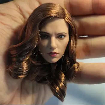 

1/6 Scale Black Widow Scarlett Haired Head Carving Part For 12'' Female Body Action Figure Doll Body Collectible