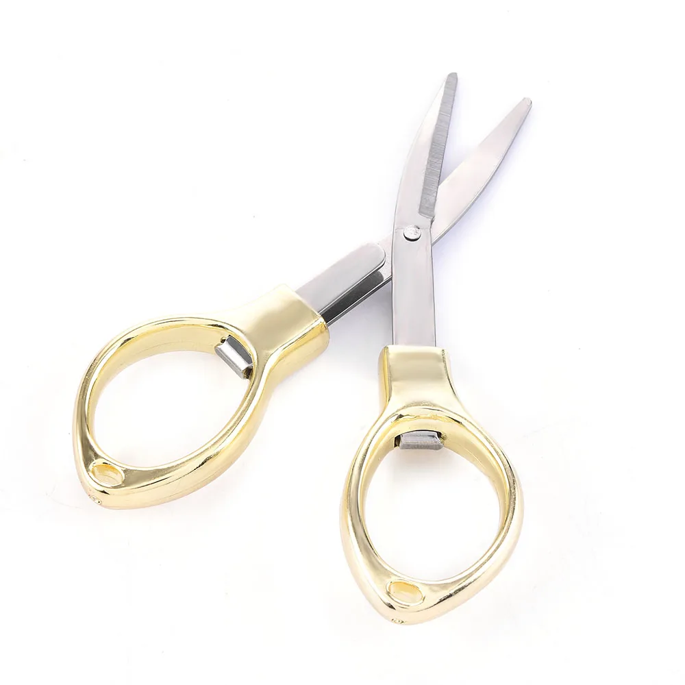 1Pcs Multifunction Stainless Steel Plastic Handle Foldable Scissors Portable Stationery Office DIY Tool Fishing Line Scissors 4