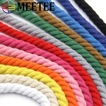 

10Meters 12mm 100% Cotton 3 Shares Twisted Cotton Cords DIY Craft Decoration Cotton Rope For Bag Belt Sewing Accessories Craft