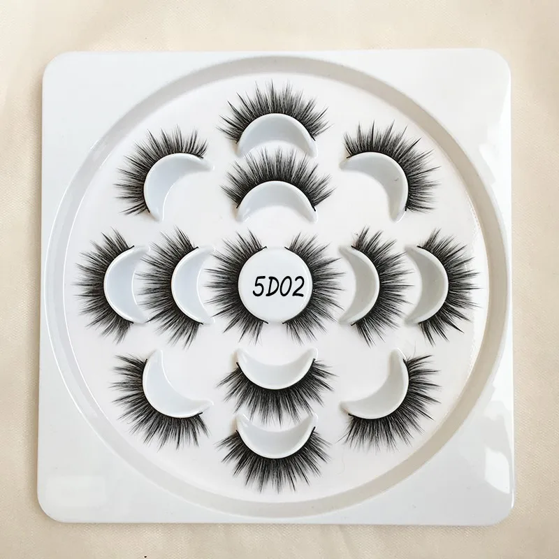 5D02 5D Faux Mink Eyelashes 7 Pairs in Flower Lashes tray - Color: 5D02
