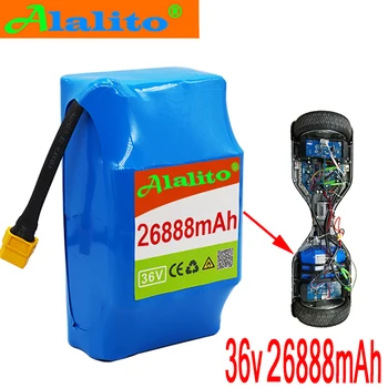 

Alalito 10S2P 36v lithium-ion rechargeable battery 26888mAh26.88AH battery pack for electric self-suction hoverboard unicycle