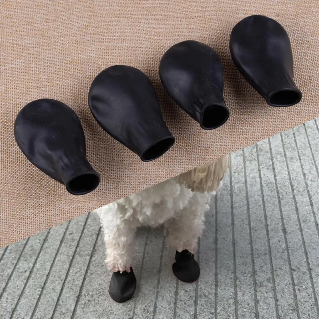 LETAOSK NEW 4Pcs Black Rubber Balloon Outdoor Anti slip Rain Pets Dog
