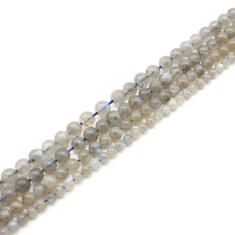 

Factory price Natural Grey Labradorite Stone Beads 15" Strand 4 6 8 10 12mm Pick Size For Jewelry Making DIY Bracelet Necklace