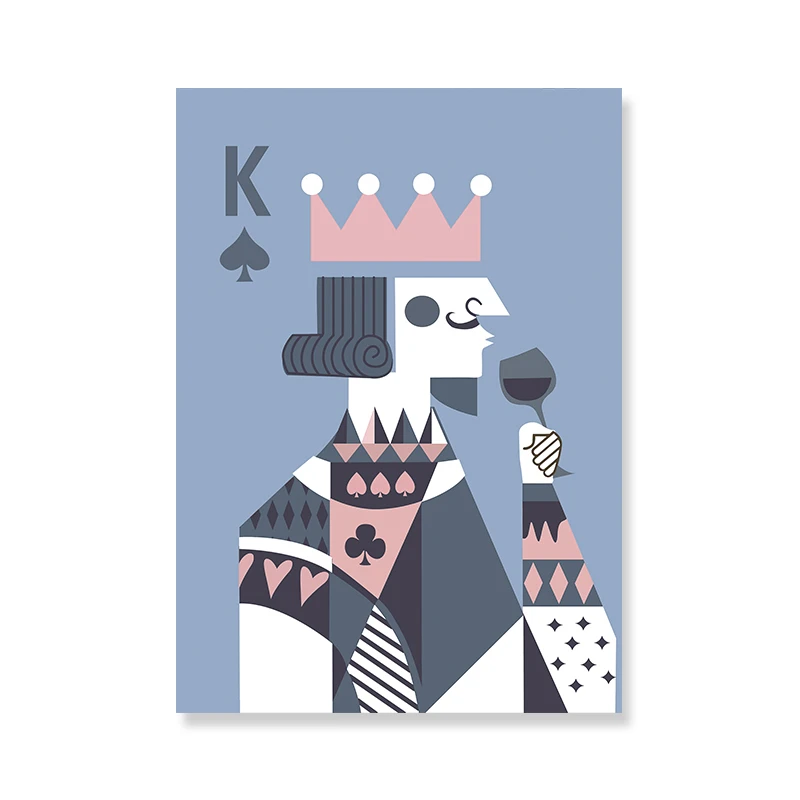 Abstract-Poker-Card-King-Queen-Drinking-Canvas-Painting-Wall-Art-Posters-Print-Gallery-Picture-Living-Room (4)