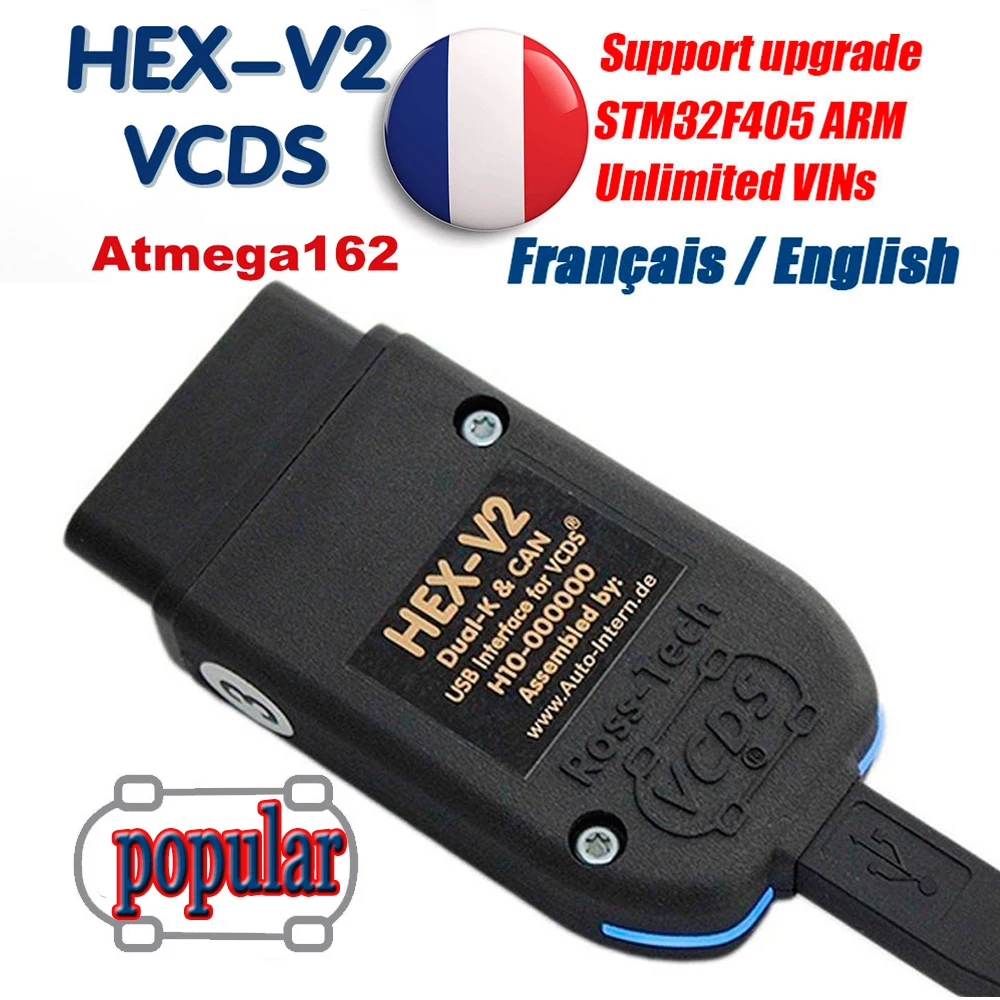

2020 Newest Really HEX V2 Interface VAG COM 20.4 VAGCOM 20.4.2 FOR VW AUDI Skoda Seat VAG 20.4 English French ATMEGA162