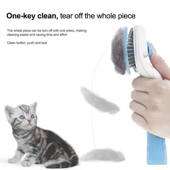 

Stainless Steel Needle Automatic Cleaning Pet Brush One Key Hair Removal Dog Brush Cat Dog Pet Comb