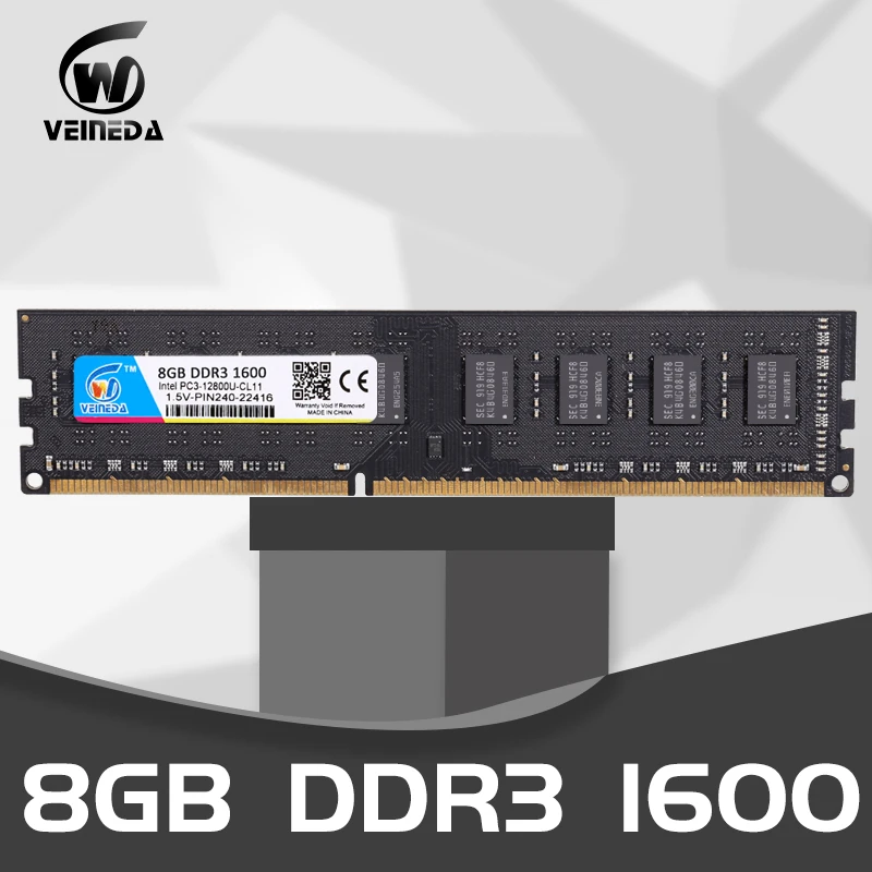 

VEINEDA PC Memory RAM Memoria Module Computer Desktop DDR3 8gb 4gb PC3 1333 1600 MHZ 1333MHZ 1600MHZ 10600 12800 4G RAM