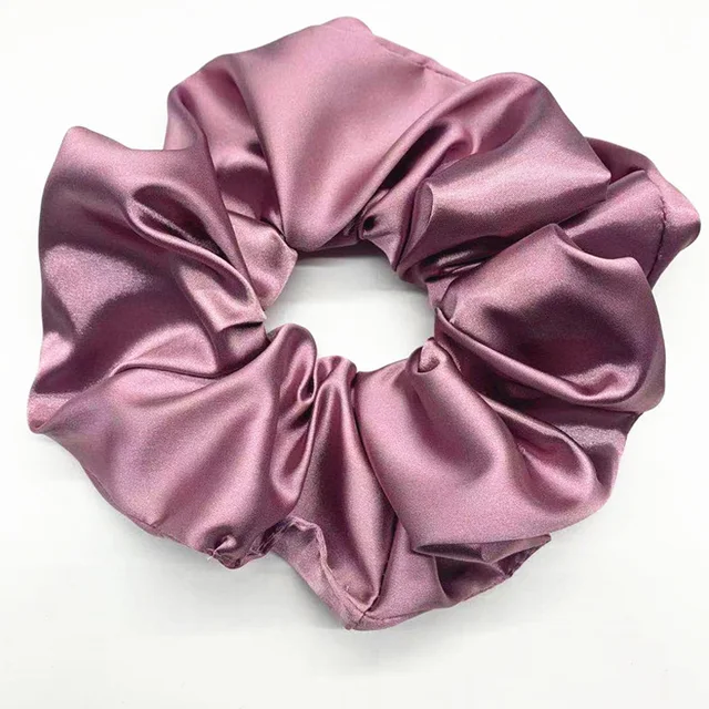 Oversized Hair Scrunchies For Women Solid Satin Silk Scrunchie Hair Rubber Bands Elastic Hair Ties Accessories Ponytail Holder C10