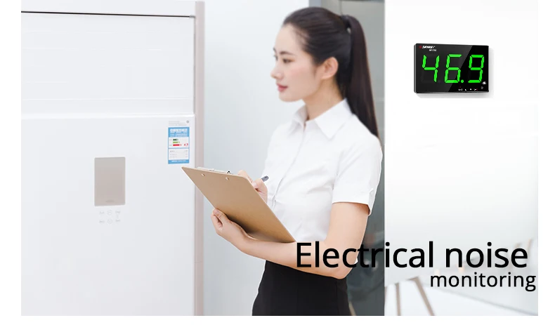 SNDWAY 30-130dB Wall-mounted Digital Sound Table Sound Level Meter for Audio dB Level Decibel Meter Noise Analog VU Green Light