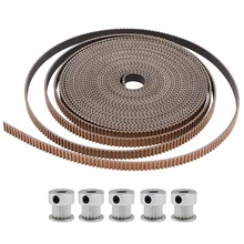 5M GT2 Toothed Belt| 5 Pcs 16 Teeth Aluminium Toothed Disc|2mm Pitch 6mm Width Rubber Timing Belt with Strong Abrasion